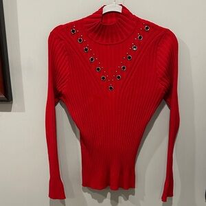 Belldini Vibrant Red Knit Top